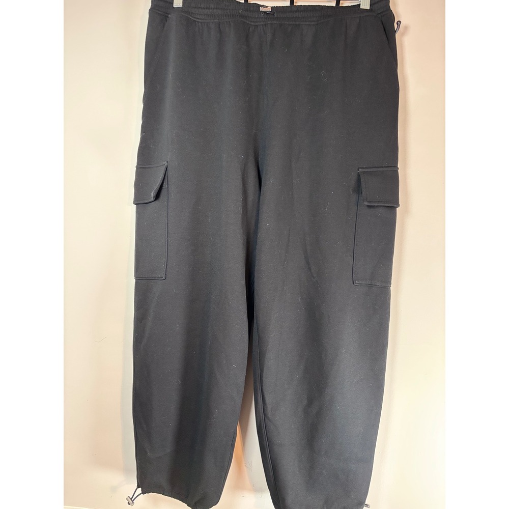 YPB neoKNIT Cargo Sweatpants Mens XL Black Activewear Joggers Adjustable Hem